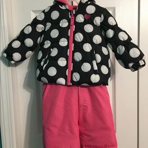 Carters just one you ski bibs and puffer coat
